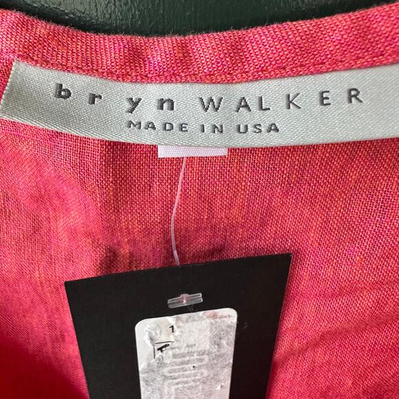NWT Bryn Walker XXL Linen Tank Top Pink Orange Sleeveless Made in USA Minimalist - Picture 4 of 6